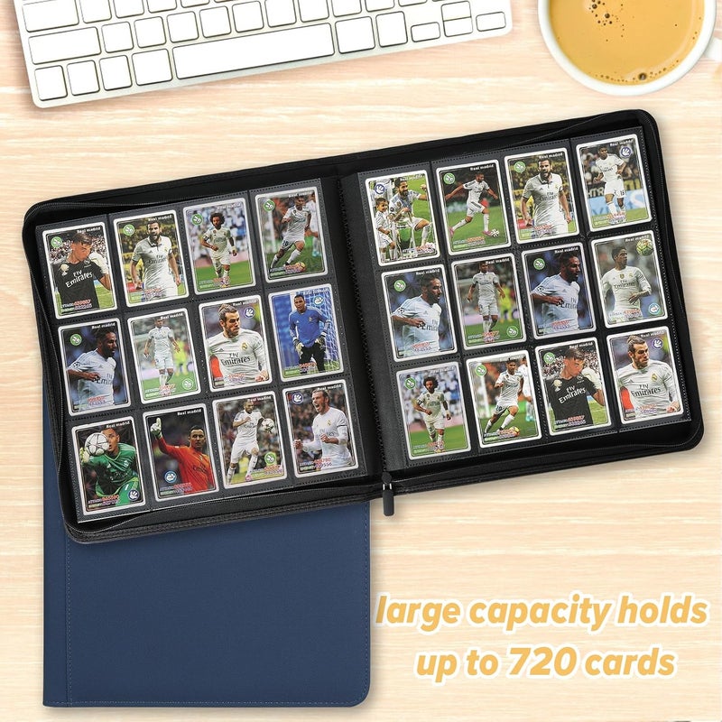 GERMUN Trading Card Binder 12 Pocket, 720 Pockets Card Binders, Card Collection Binder, Card Album Folder for MTG, TCG, Sports Cards, Game Cards (Dark Blue) - Image 4